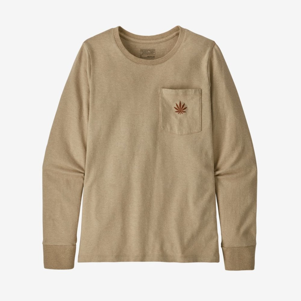 PATAGONIA- Long sleeve work pocket tee Hemp Leaf: El Cap Khaki